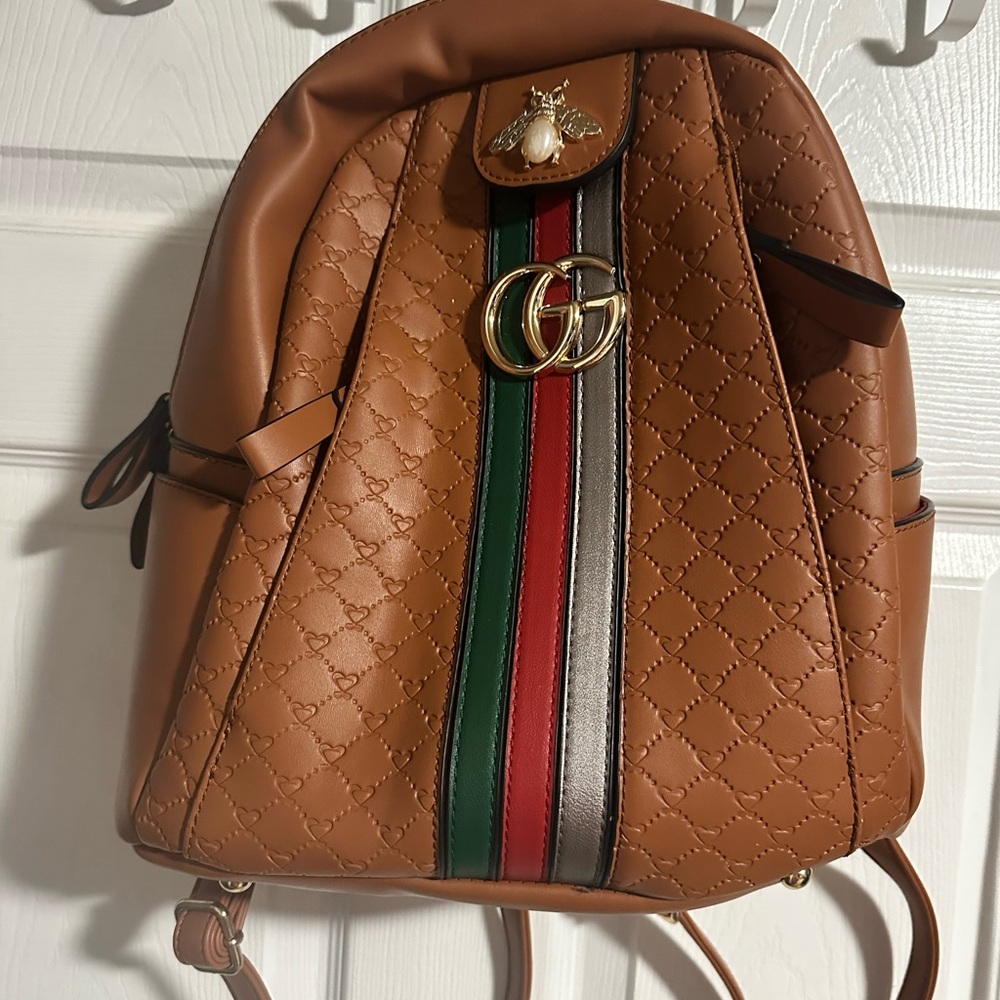 Brown print Backpack/Wallet Set - Picture 10 of 12
